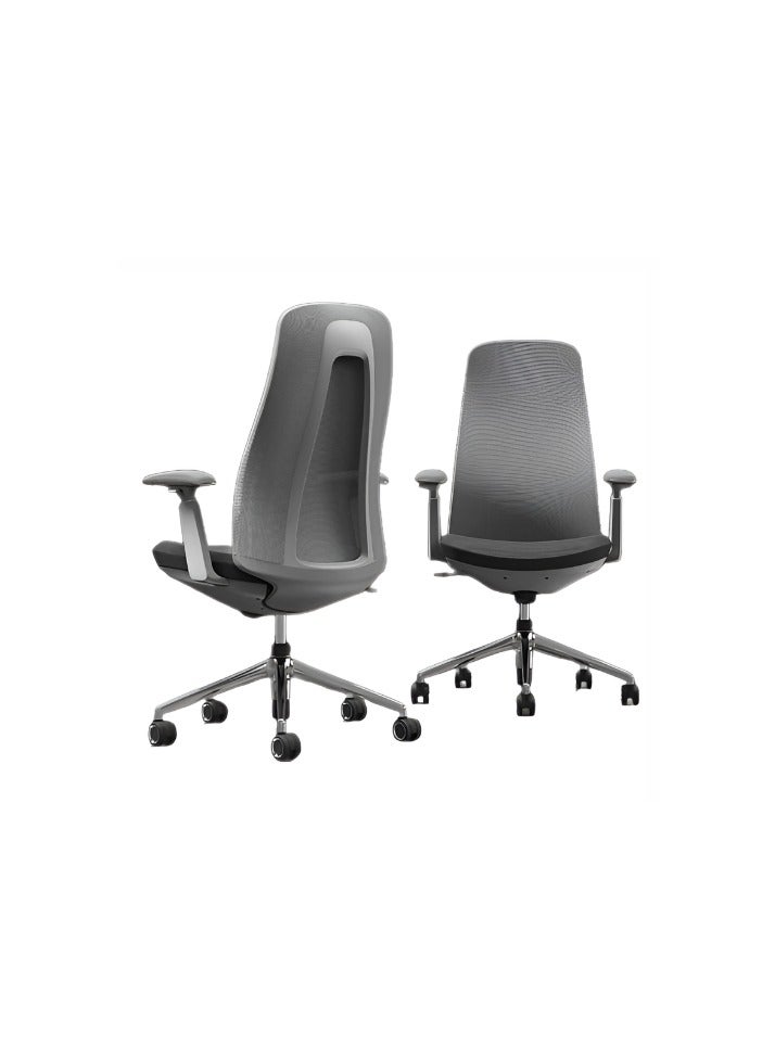 AMFAH Staff Chair – AGT-GVNMB | Ergonomic Mesh Seat & Grey Frame | Self-Bearing Chassis with 3D Armrests - Image 1