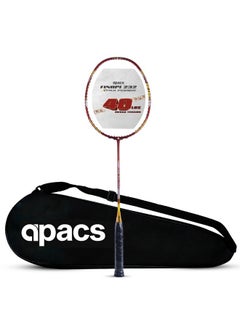 Apacs Finapi 232 Xtra Power (40Lbs, 100% Top Grade Uhm Japanese Graphite) Extra Strong Professional Unstrung Badminton Racket With Free Full Cover (Red Gold)  - Image 1