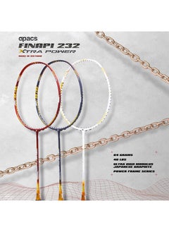 Apacs Finapi 232 Xtra Power (40Lbs, 100% Top Grade Uhm Japanese Graphite) Extra Strong Professional Unstrung Badminton Racket With Free Full Cover (Red Gold)  - Image 5