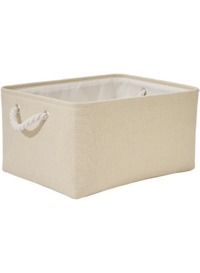 Ecvv Collapsible Rectangular Storage Basket With Handles, Storage Bins Organizer Basket Used For Organizing Shelves, Closets, Clothes, And Toy - Image 1