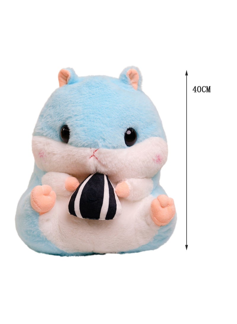 40 CM Cute Melon Seeds Hamster Plush Toy Soft Stuffed Cartoon Animal Doll For Girls And Boys All Ages Gift（Blue） - Image 2