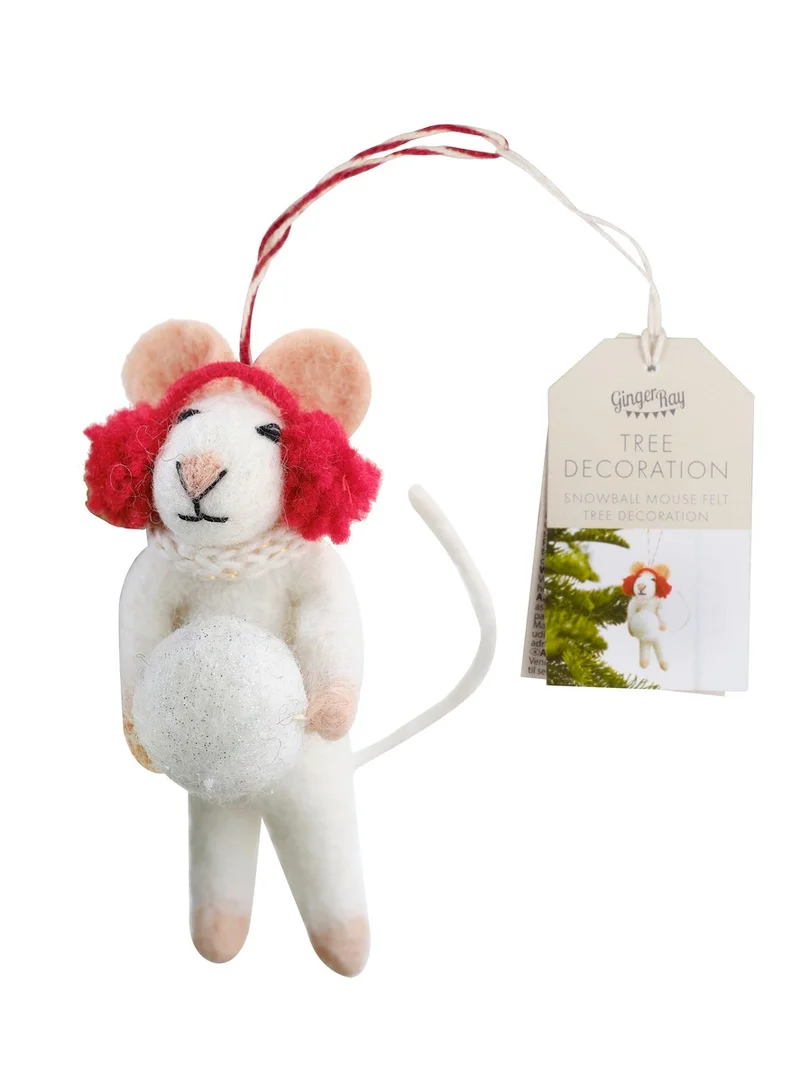 Ginger Ray Tree Decoration - Snowball Mouse