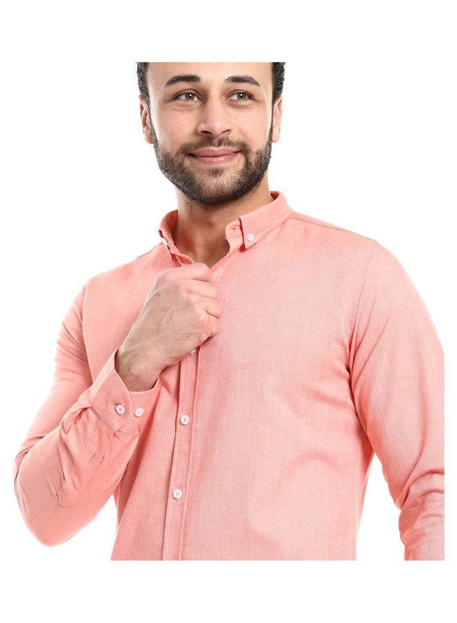 Andora Casual Heather Simon Long Sleeves Shirt_Orange - Image 4