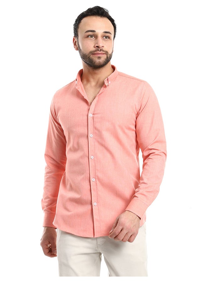 Andora Casual Heather Simon Long Sleeves Shirt_Orange - Image 2