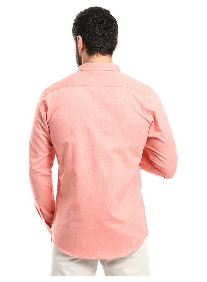 Andora Casual Heather Simon Long Sleeves Shirt_Orange - Image 3