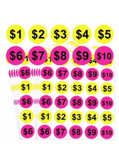 Well Tile 600 Pcs Yard Garage Sale Price Stickers 1 Inch Flea Market Pre-Printed Pricing Stickers - Dollar Preprinted Price Tags Labels Prepriced Pricing Garage Sales Stickers For Yard Garage Fle Market Sale  - Image 1