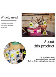 Well Tile 600 Pcs Yard Garage Sale Price Stickers 1 Inch Flea Market Pre-Printed Pricing Stickers - Dollar Preprinted Price Tags Labels Prepriced Pricing Garage Sales Stickers For Yard Garage Fle Market Sale  - Image 5
