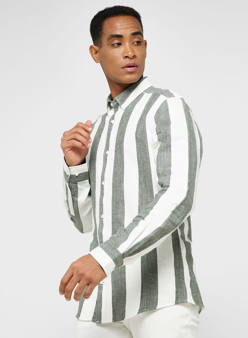 Only & Sons Striped Slim Fit Shirt - Image 1