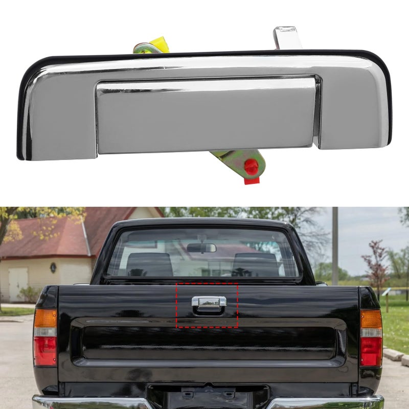 APESER Metal Tailgate Handle Replacement Compatible with Toyota Pickup 19891995TailgateLiftgate Latch OE6909089102TO191510177103Exterior Rear Bed Liftgate Handle AssemblyChrome - Image 2