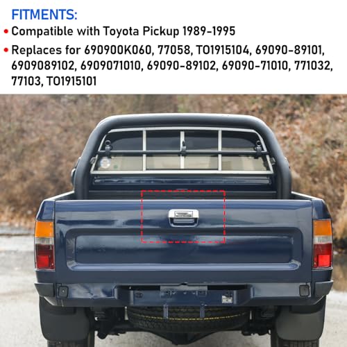 APESER Metal Tailgate Handle Replacement Compatible with Toyota Pickup 19891995TailgateLiftgate Latch OE6909089102TO191510177103Exterior Rear Bed Liftgate Handle AssemblyChrome - Image 3