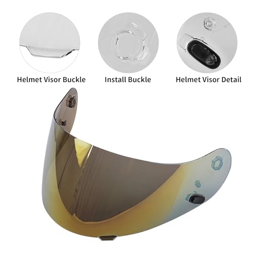 VCOROS Motorcycle Helmet Face Shield Visor Repalcement for HJC Helmet HJ-09 CL-15 CL-17 CL-16 CL-SP AC-12 FS-10 CS-R1 IS-16 CS-R2 Shield (Golden) - Image 2