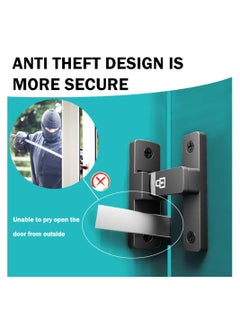 Y&D Door Lock, 90 Degree Heavy Duty Latch, Barn Lock for Inward Opening/Sliding Doors, Garden, Bathroom, Warehouse  - Image 4