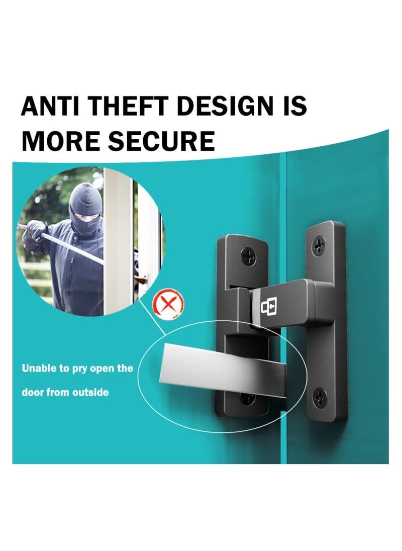 Y&D Door Lock, 90 Degree Heavy Duty Latch, Barn Lock for Inward Opening/Sliding Doors, Garden, Bathroom, Warehouse  - Image 4