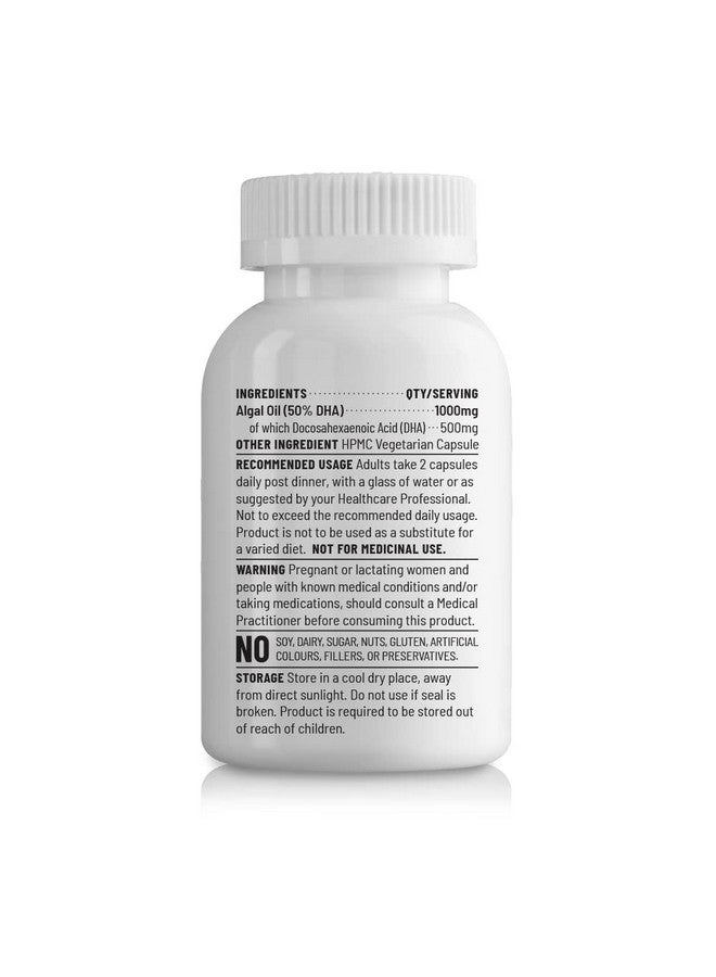 Unived OVEGHA Plant-Based Omega-3 DHA | 1000mg Algae Oil 500mg DHA Per Serving (highest DHA/serving) | for Heart, Hair, Skin, Joint, Brain & Eye Health | 60 Vegan Capsules - Image 4