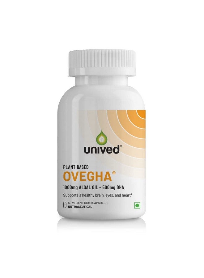 Unived OVEGHA Plant-Based Omega-3 DHA | 1000mg Algae Oil 500mg DHA Per Serving (highest DHA/serving) | for Heart, Hair, Skin, Joint, Brain & Eye Health | 60 Vegan Capsules - Image 1