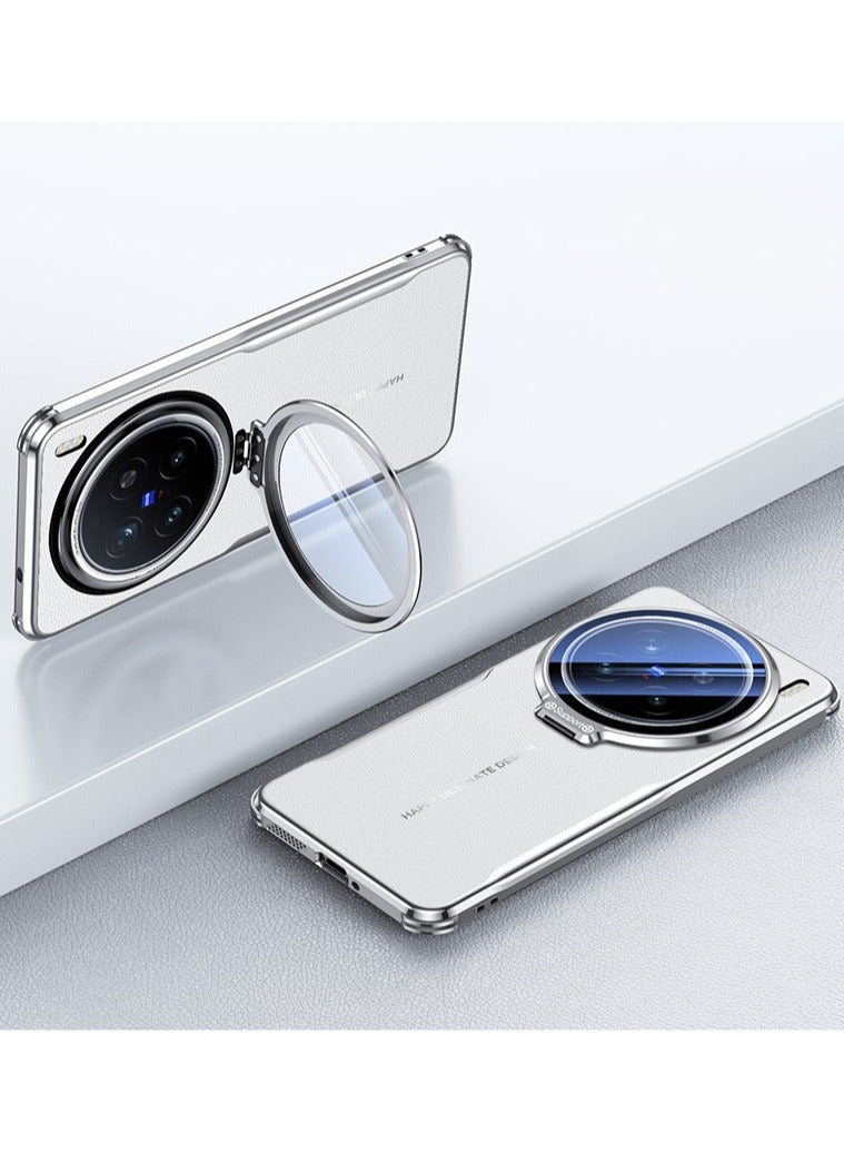 general Case Compatible with VIVO X200 Pro Case with Camera Bracket Holder, Ultra-thin Premium Leather Case with All-inclusive Lens Film Shockproof Protective Cover - Image 1