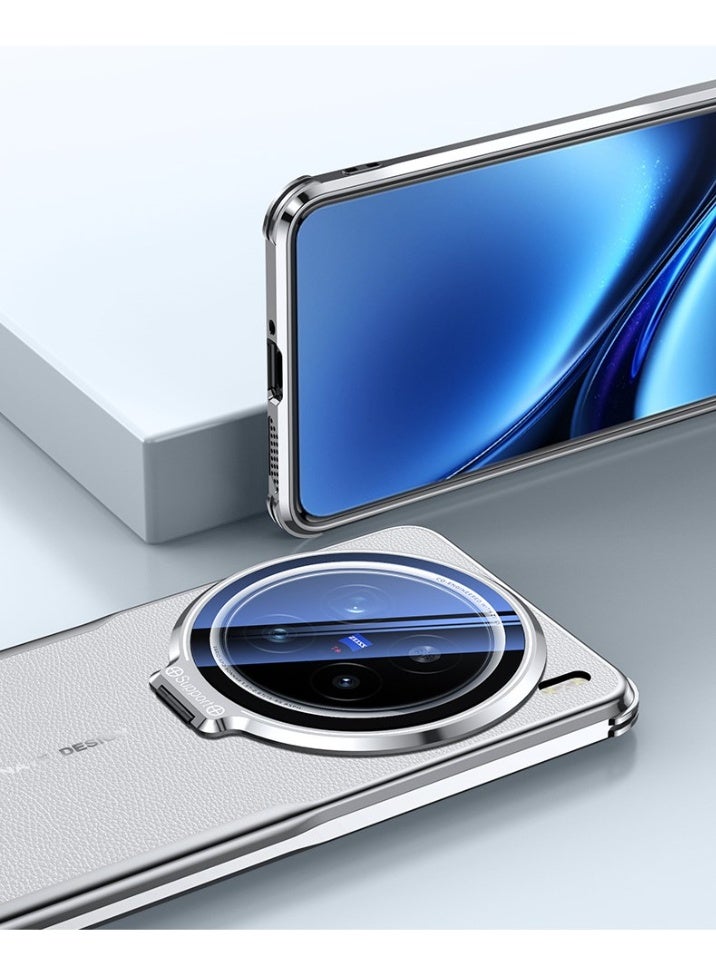 general Case Compatible with VIVO X200 Pro Case with Camera Bracket Holder, Ultra-thin Premium Leather Case with All-inclusive Lens Film Shockproof Protective Cover - Image 3