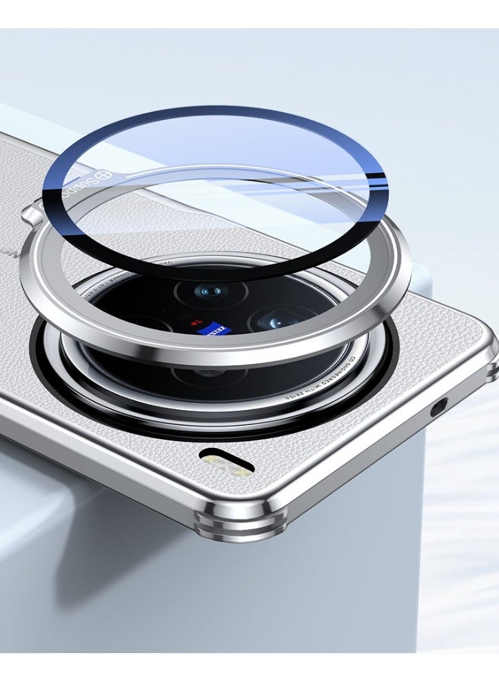 general Case Compatible with VIVO X200 Pro Case with Camera Bracket Holder, Ultra-thin Premium Leather Case with All-inclusive Lens Film Shockproof Protective Cover - Image 2