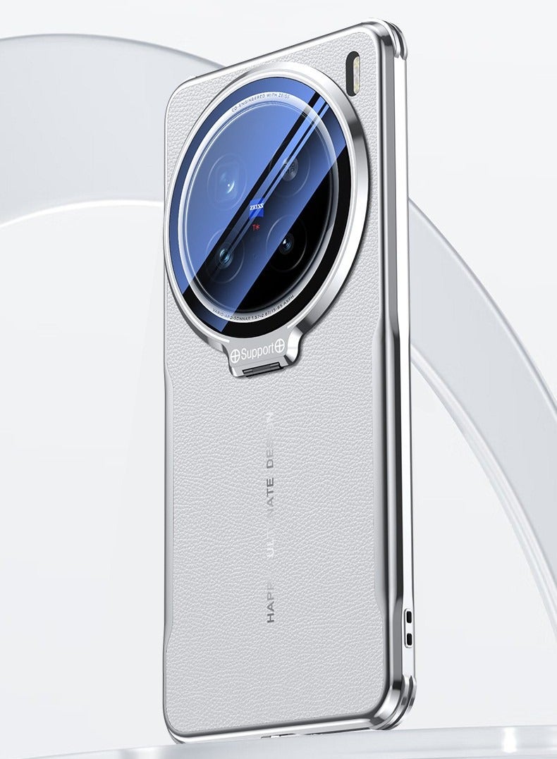 general Case Compatible with VIVO X200 Pro Case with Camera Bracket Holder, Ultra-thin Premium Leather Case with All-inclusive Lens Film Shockproof Protective Cover - Image 4