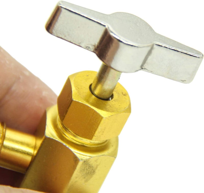 مفتاح علبة R134a، نوع العلب القابلة للثقب، مع خيط ذكر SAE 1/4 بوصة لتوصيل مشعب R12، أداة صمام R134A فتحة زجاجة 1/2 بوصة أنثى، ذكر SAE 1/4 بوصة، لتركيب خرطوم مكيف هواء السيارة - Image 4