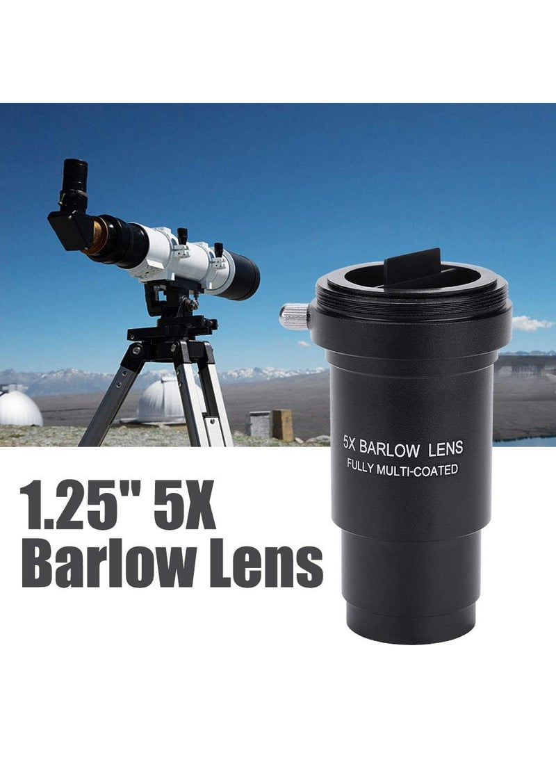 Diyeeni Barlow Lens,Multicoated 1.25" 5X Barlow Lens M42 Thread for 31.7mm Telescopes Eyepiece,no Chromatic Aberration  - Image 2