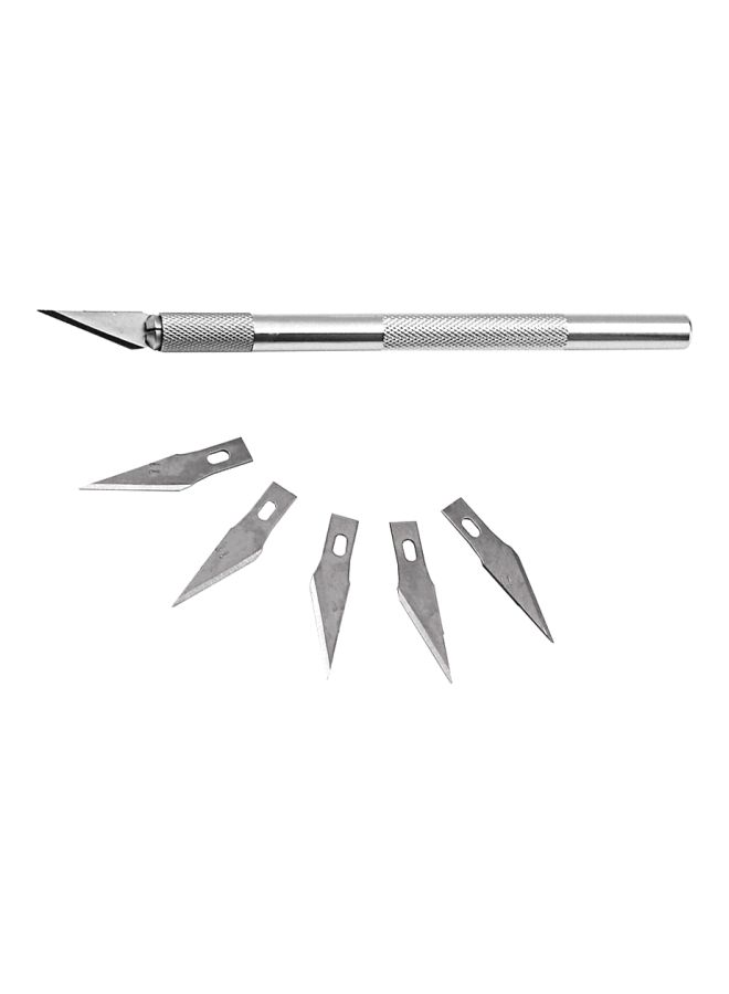 NIBEMINENT 5-Piece Blades With Metal Engraving Pen Set Silver - Image 1