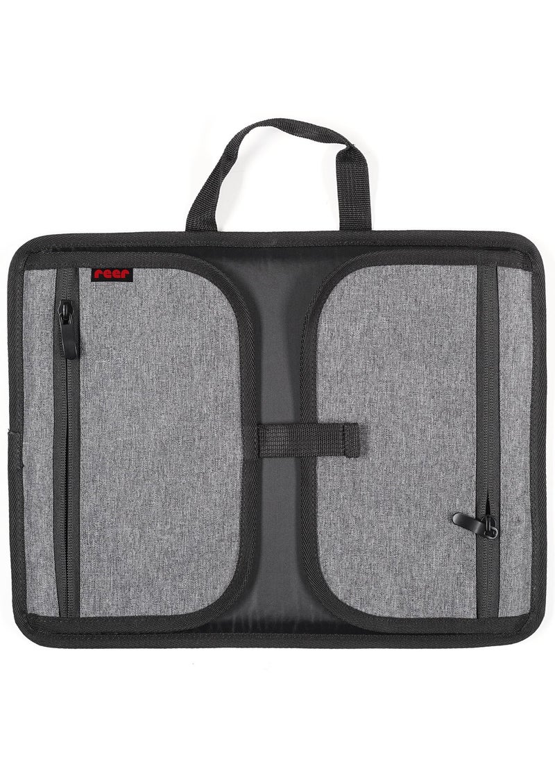 REER TravelKid Play Travel Tray, Painting /Writing Pad for on the Go TravelKid Play, Light and Stable, Gray - Image 1