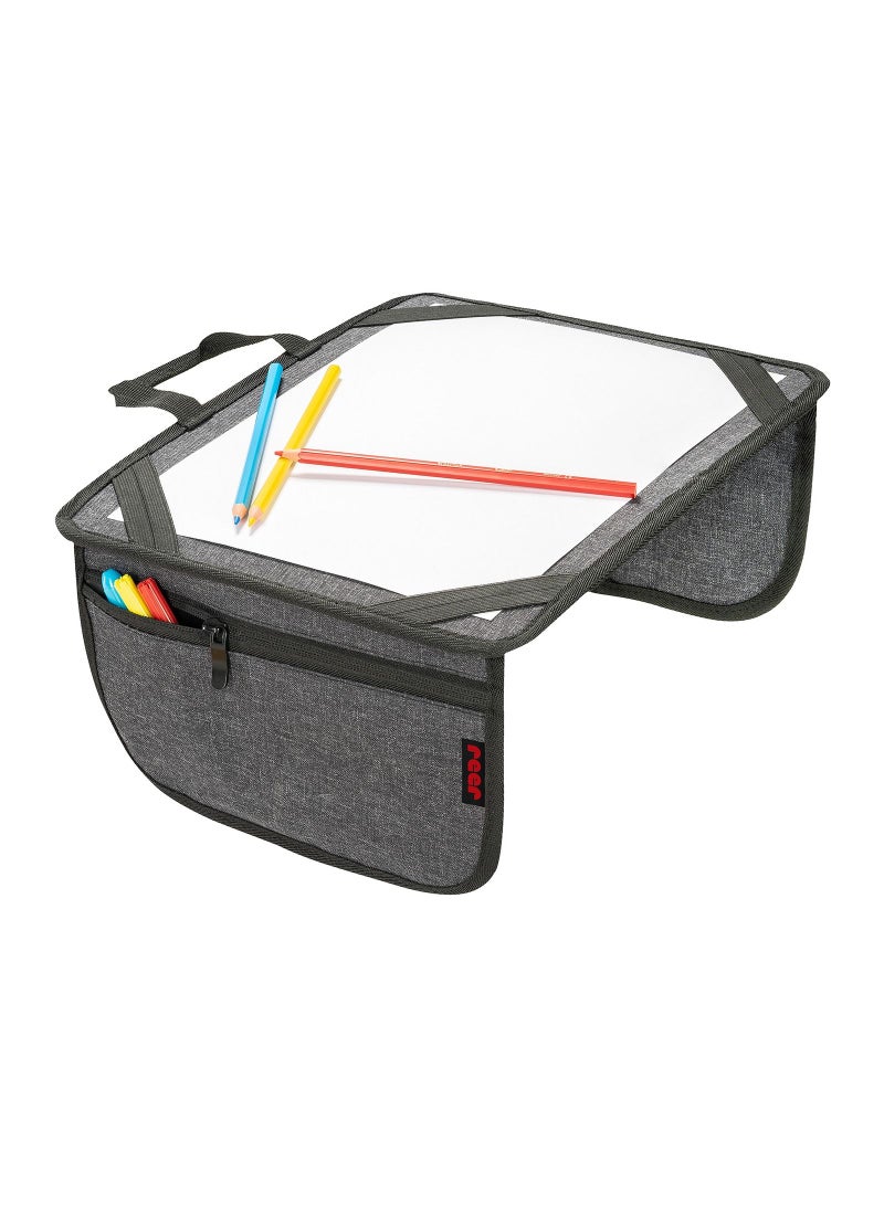 REER TravelKid Play Travel Tray, Painting /Writing Pad for on the Go TravelKid Play, Light and Stable, Gray - Image 2