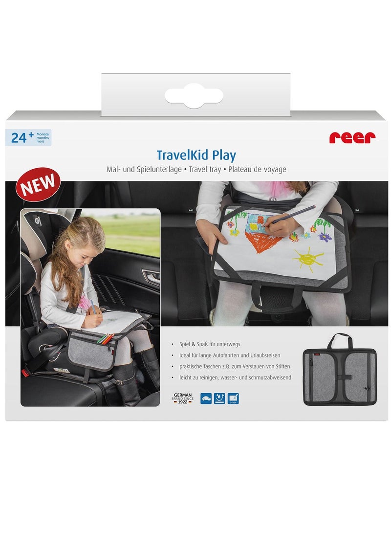 REER TravelKid Play Travel Tray, Painting /Writing Pad for on the Go TravelKid Play, Light and Stable, Gray - Image 3