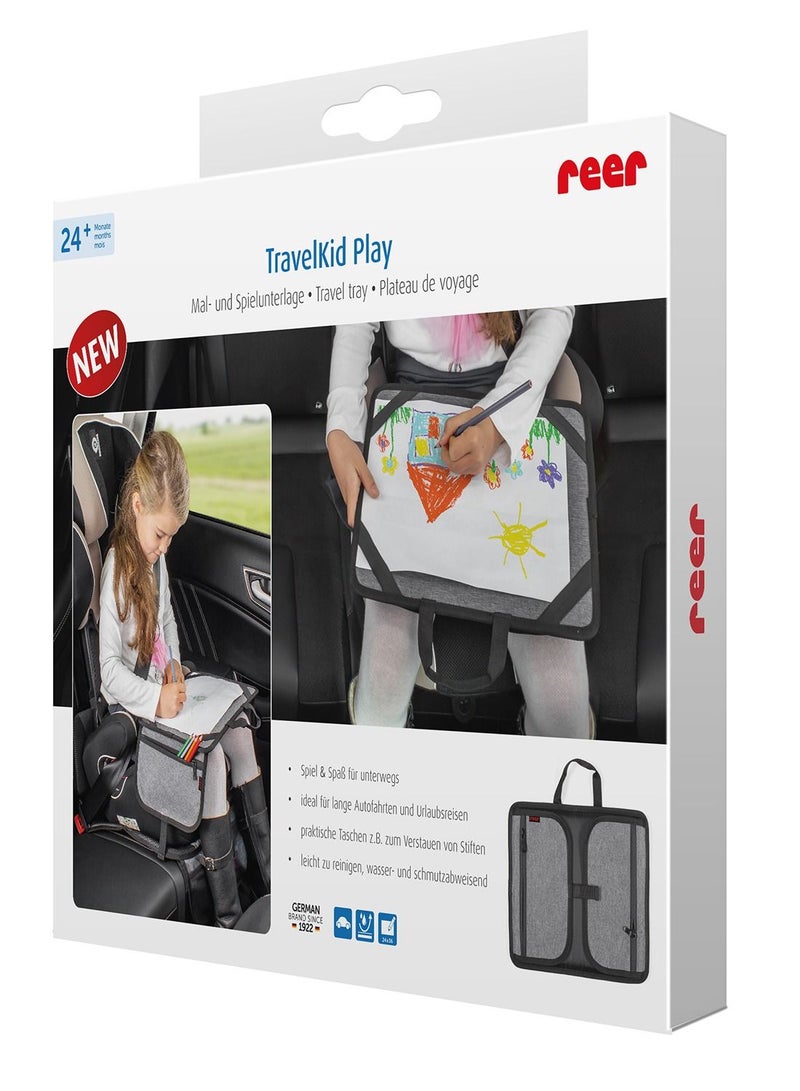 REER TravelKid Play Travel Tray, Painting /Writing Pad for on the Go TravelKid Play, Light and Stable, Gray - Image 4