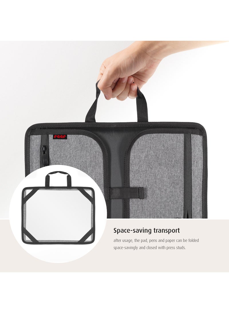 REER TravelKid Play Travel Tray, Painting /Writing Pad for on the Go TravelKid Play, Light and Stable, Gray - Image 5