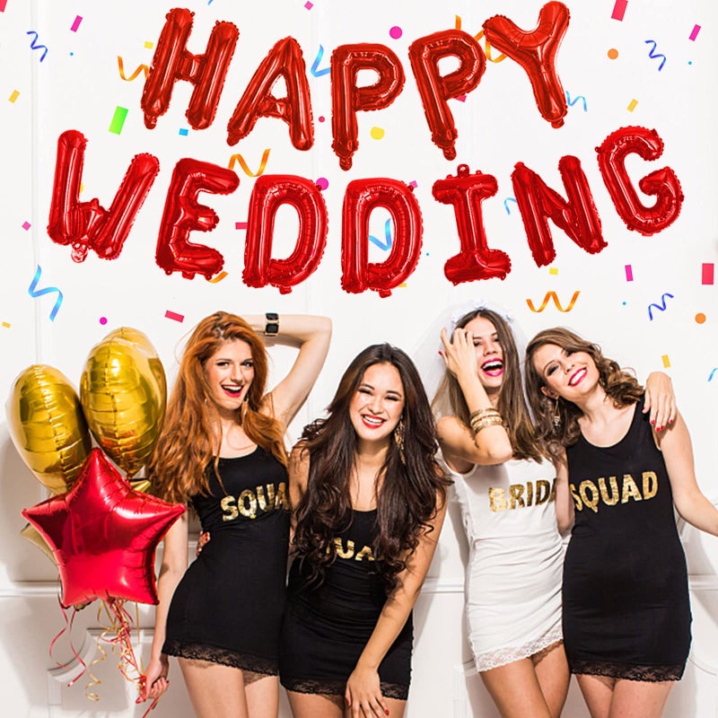 Awfrky 76pcs Happy Birthday Balloon Banner, Red Balloons Letters, Personalized 16" Mylar Foil Birthday Decorations includes 2 Sets A- Z, 1 set Number 0-9 and "HAPPY BIRTHDAY" letters (with Balloon Pump) - Image 4