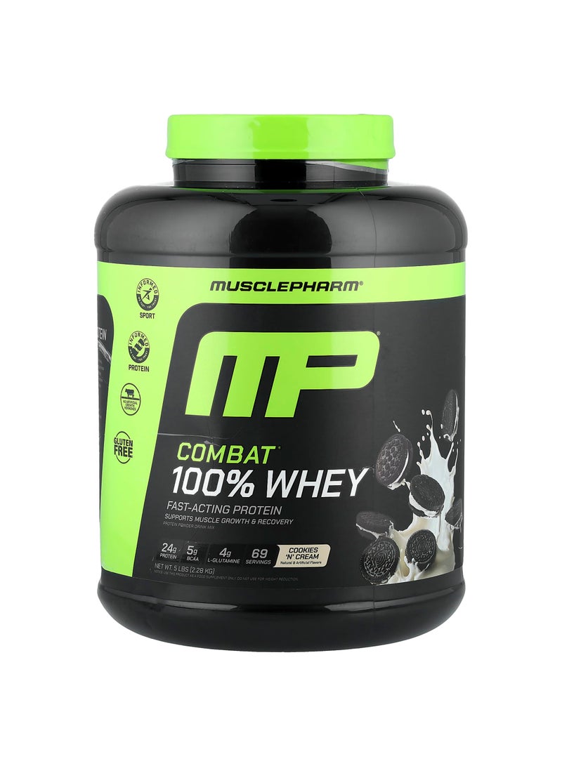Combat® 100% Whey Protein Powder, Cookies 'N' Cream, 5 lbs (2.28 kg)