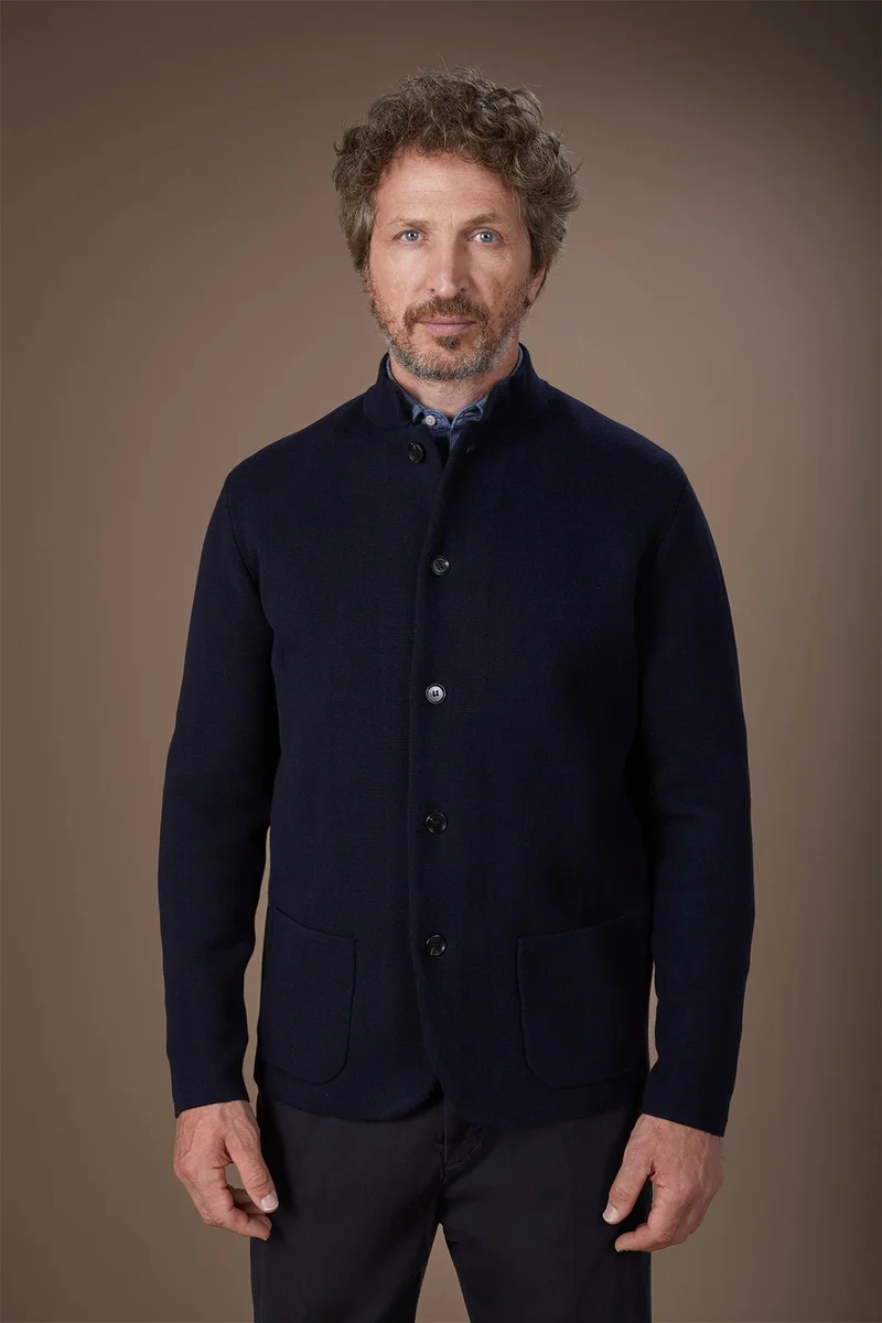 Men's Milano Point knit jacket - DK Blue
