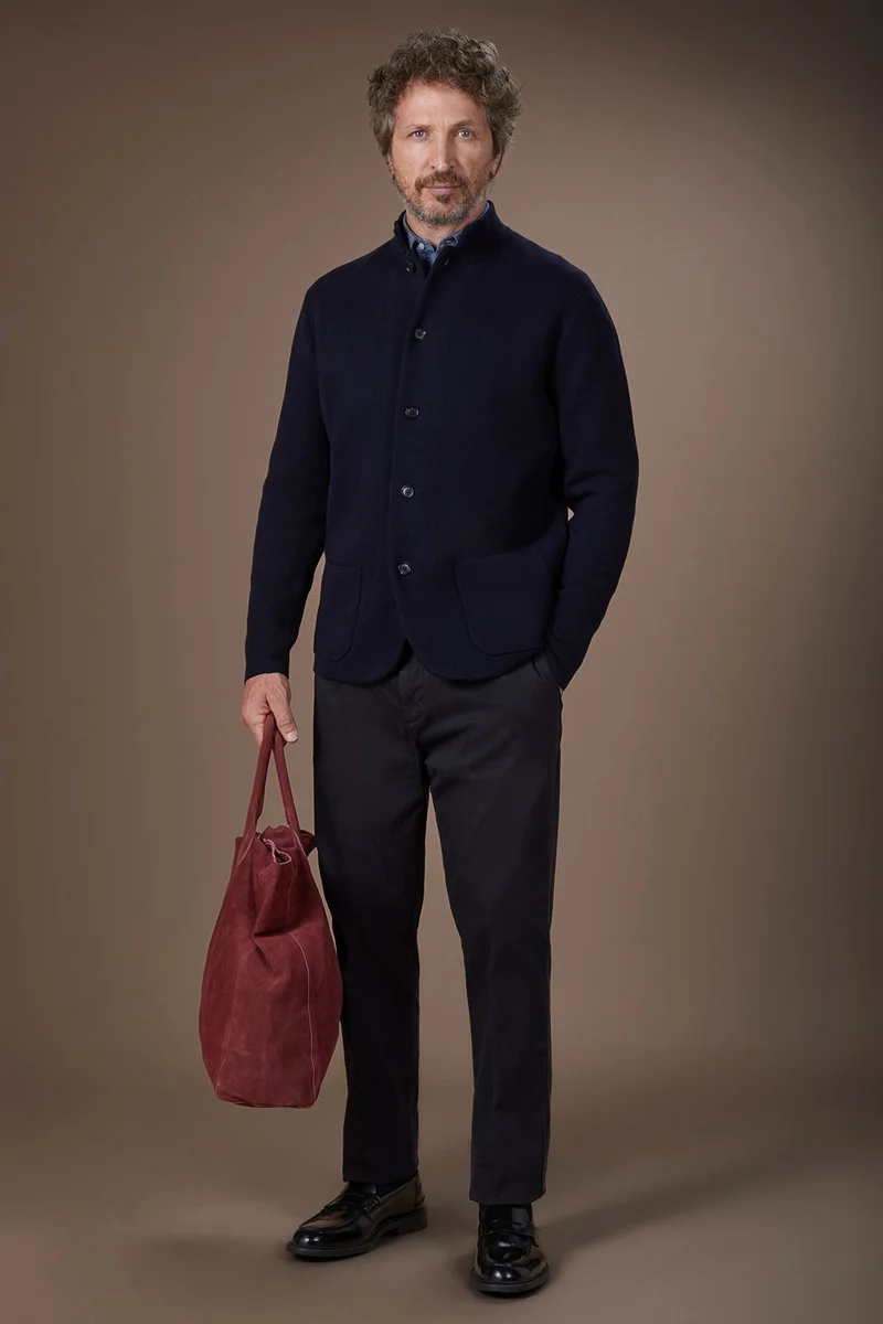 Doppelganger  Men's Milano Point knit jacket - DK Blue for Men | Best Price UAE