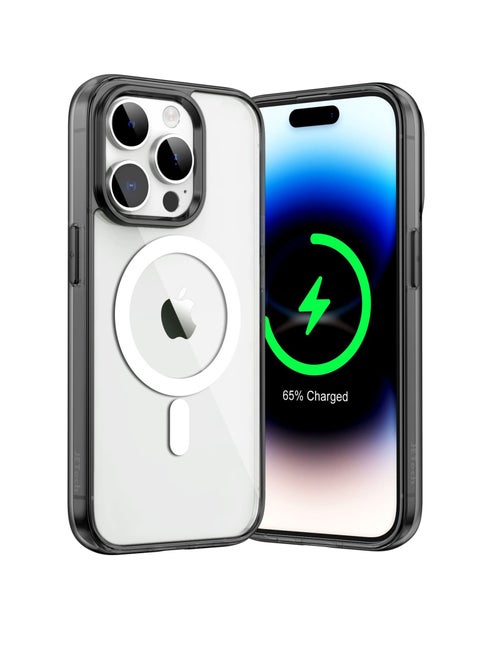 Magnetic Case for IPhone 14 Pro Max 6.7-Inch Compatible with MagSafe Wireless Charging Shockproof Phone Bumper Cover Anti Scratch Clear Back Black