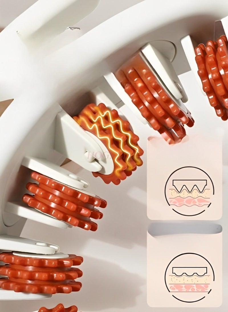 AROAQ Cellulite Massager, Manual Muscle Massager Roller Ring, Multi-functional Round Massager Roller, Detachable Leg Beautifier for Leg, Neck, Arm and Buttocks, (Orange)  - Image 4