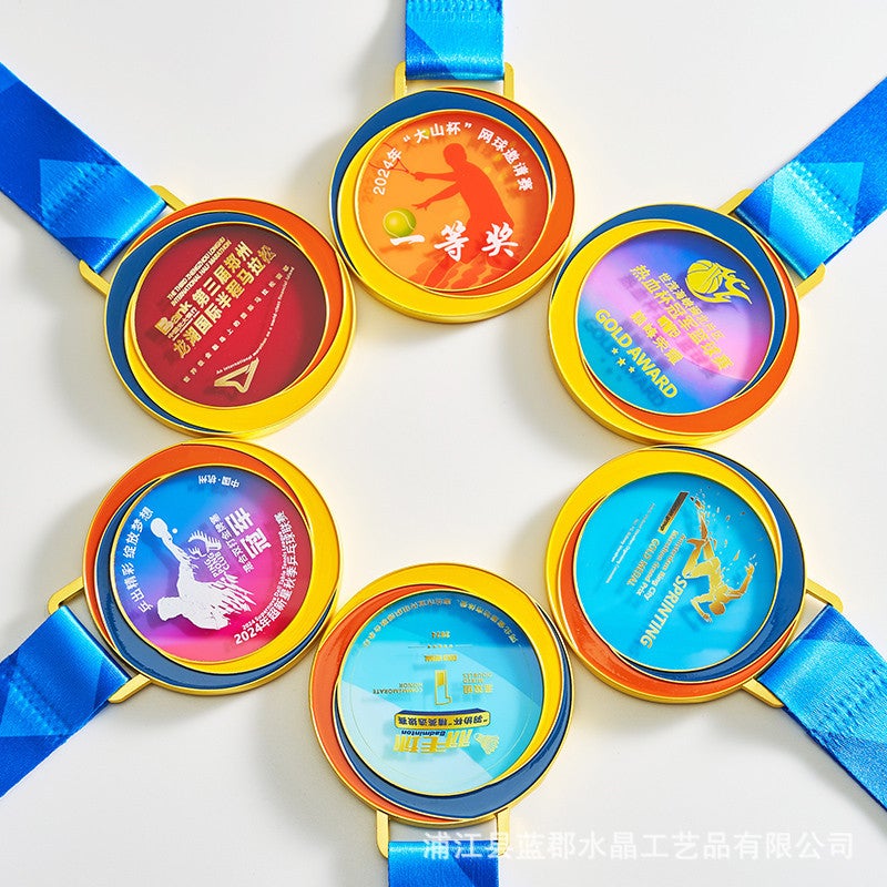 Crystal Small Medal Metal Listing Creative Children'S Competition School Marathon Games Medal Gold Silver Bronze Basketball - Image 5