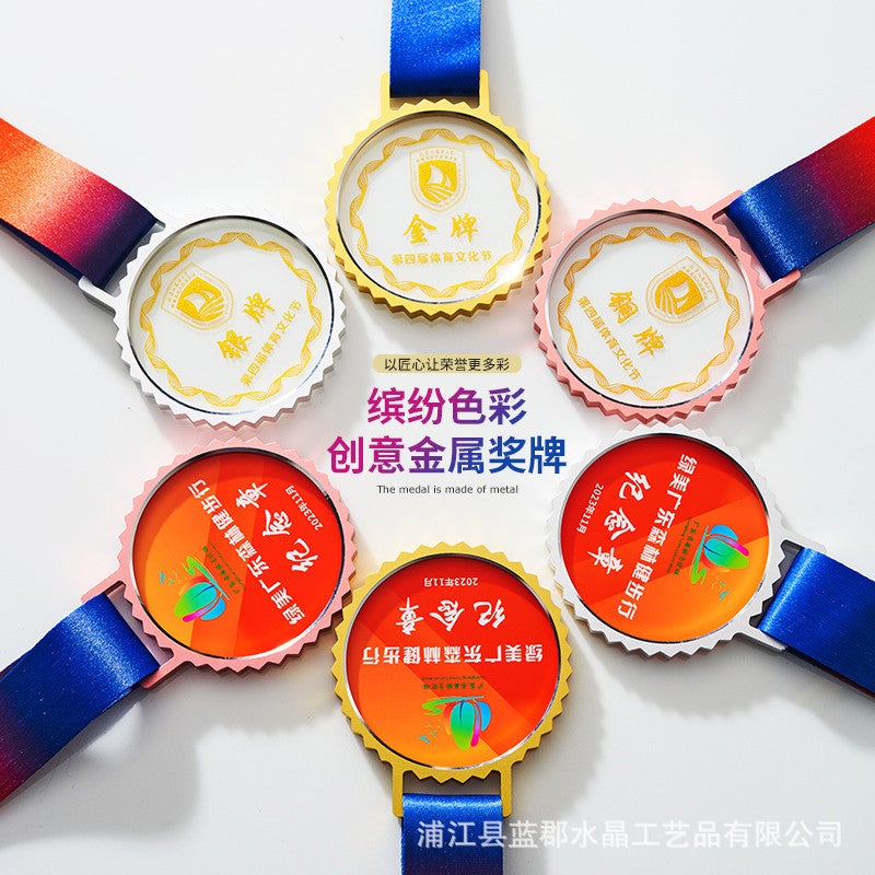Crystal Small Medal Metal Listing Creative Children'S Competition School Marathon Games Medal Gold Silver Bronze Basketball - Image 4
