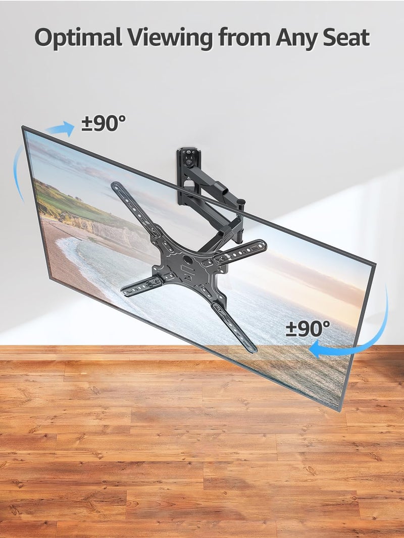 MOUNTUP Full Motion TV Wall Mount for Most 26-60 Inch TVs, Max VESA 400x400mm Wall Mount TV Bracket with Swivel Tilting Extension Level Adjustment for LED LCD Flat Curved TVs Up to 77 LBS, MU0018 - Image 4