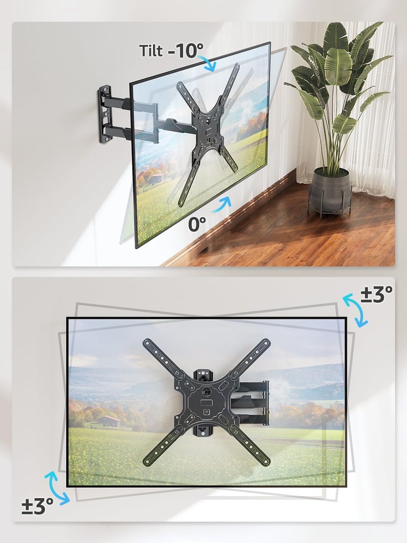MOUNTUP Full Motion TV Wall Mount for Most 26-60 Inch TVs, Max VESA 400x400mm Wall Mount TV Bracket with Swivel Tilting Extension Level Adjustment for LED LCD Flat Curved TVs Up to 77 LBS, MU0018 - Image 2