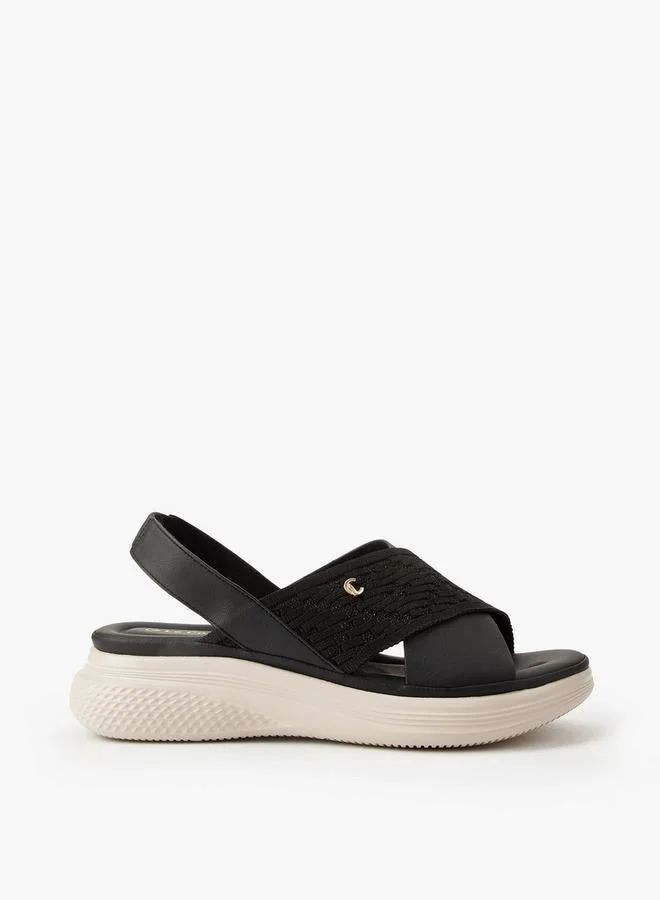 لو كونفورت صنادل نسائية محبوكة بنعل خلفي مزخرف