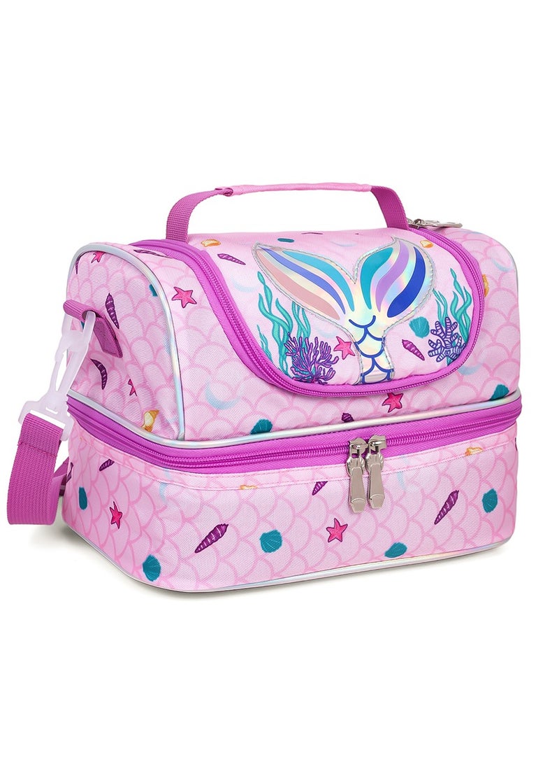 Eazy Kids Eazy Kids Dual Compartment Lunch Bag Mermaid - Purple  - Image 5