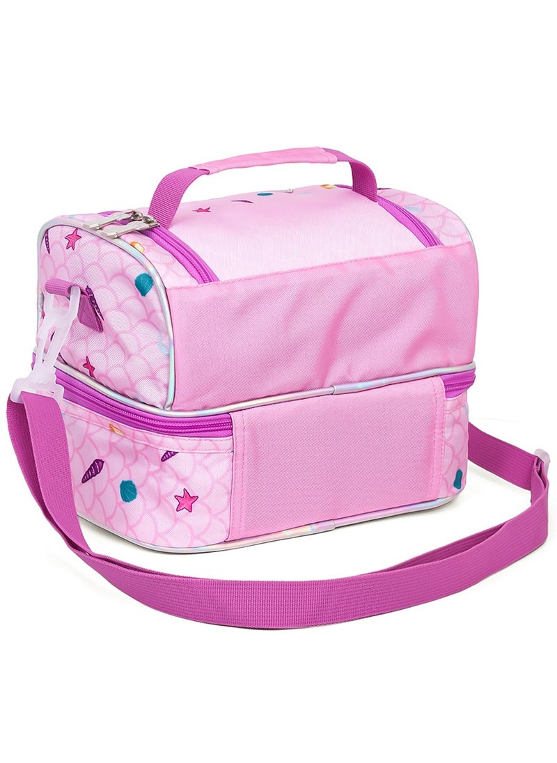 Eazy Kids - Eazy Kids Dual Compartment Lunch Bag Mermaid - Purple - Image 1
