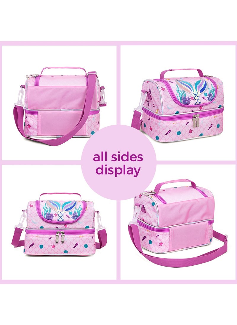 Eazy Kids - Eazy Kids Dual Compartment Lunch Bag Mermaid - Purple - Image 1