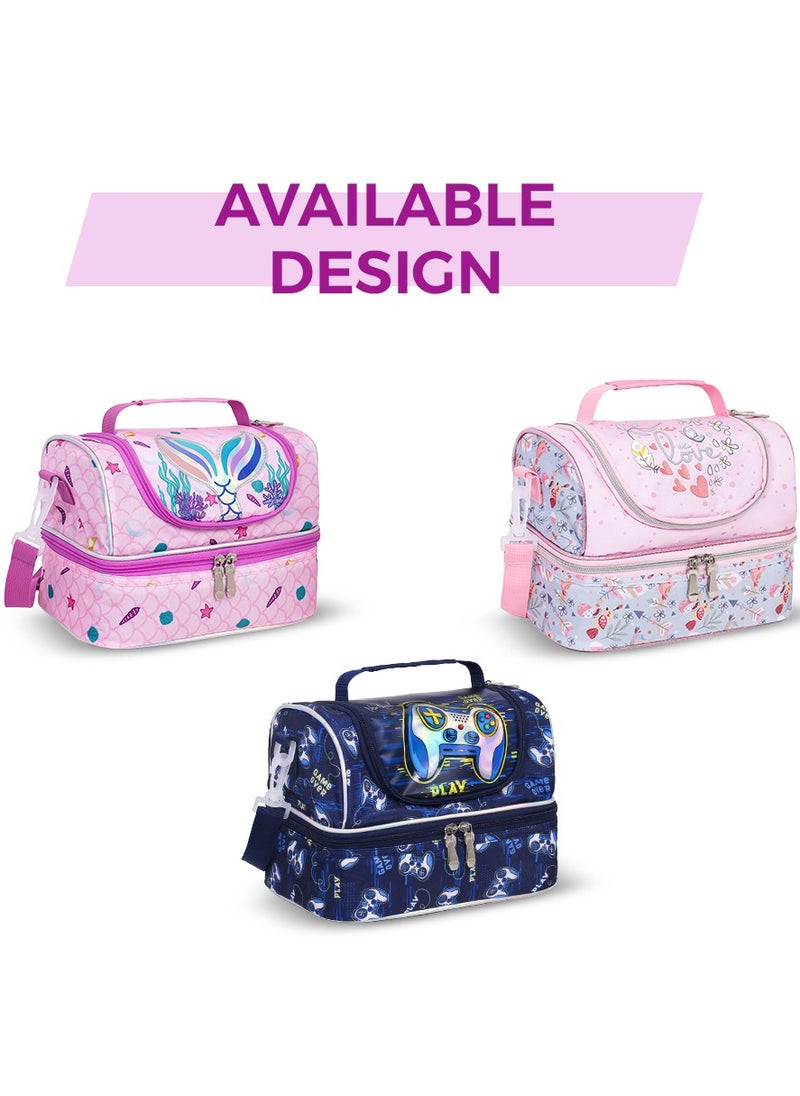 Eazy Kids - Eazy Kids Dual Compartment Lunch Bag Mermaid - Purple - Image 1