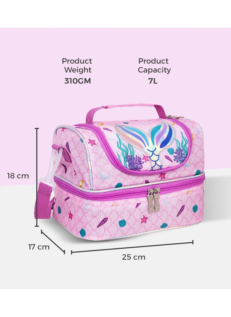 Eazy Kids - Eazy Kids Dual Compartment Lunch Bag Mermaid - Purple - Image 1