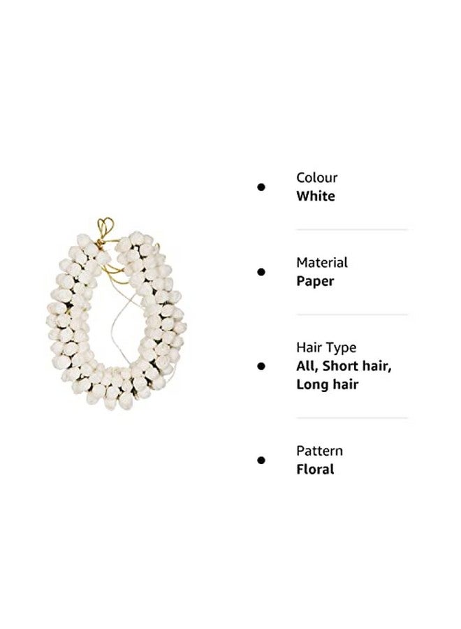 keshshringar Paper Hair Gajra In Artificial Mogra Flower For Women (White), Pack Of 1 - Image 4