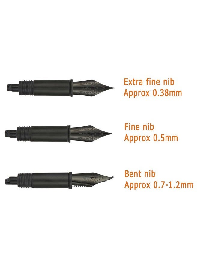 Asvine Set of 3 Hongdian Fountain Pen Black Nibs (Fine, Extra Fine and Bent Nib) for Black Forest 1850, 1851, 1843, 6013, 517D, 517S, 525,H1, H3, A3, 1843 and 920 Series - Image 3