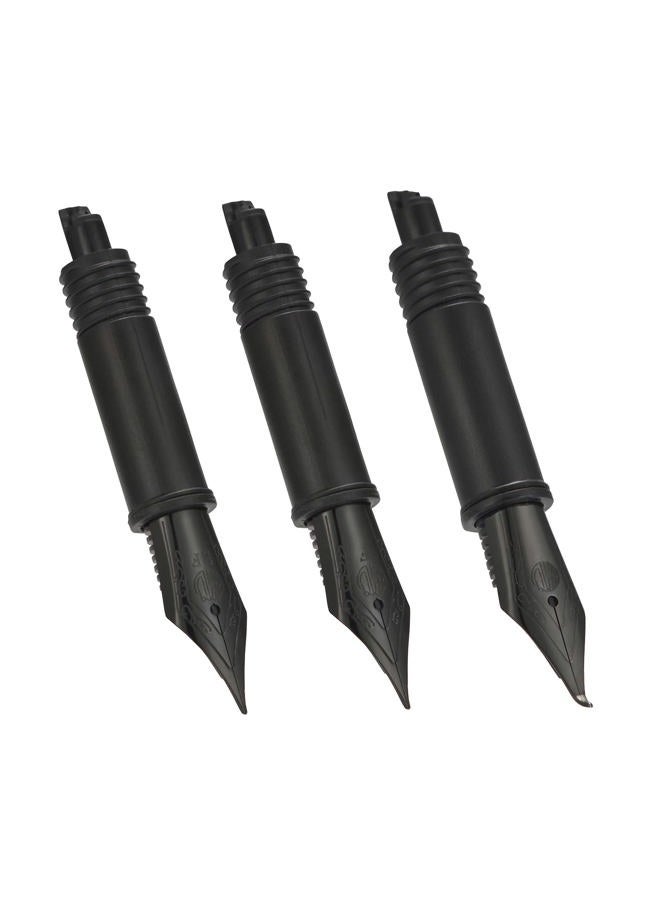 Asvine Set of 3 Hongdian Fountain Pen Black Nibs (Fine, Extra Fine and Bent Nib) for Black Forest 1850, 1851, 1843, 6013, 517D, 517S, 525,H1, H3, A3, 1843 and 920 Series - Image 1